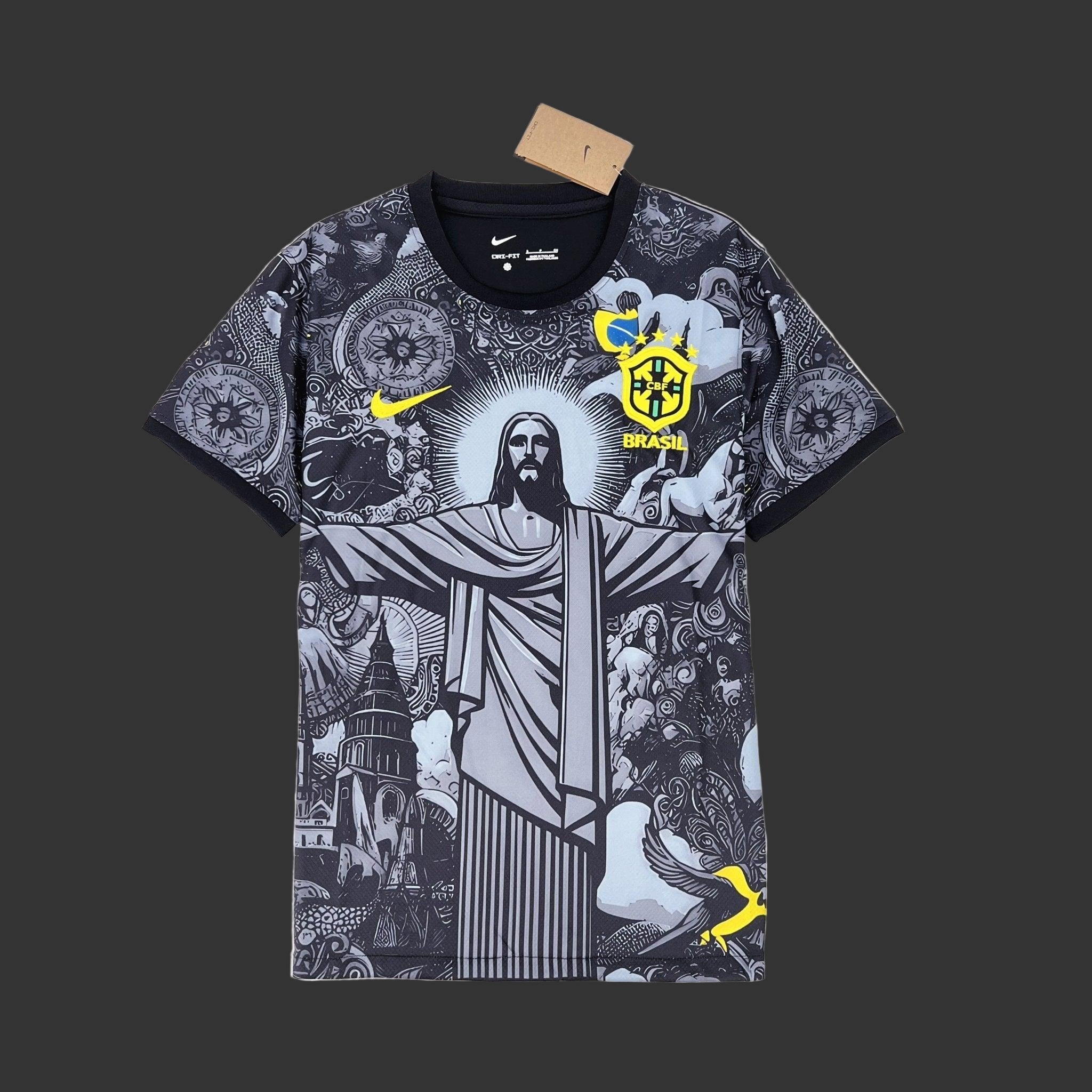 Maillot Brésil Christ Concept Noir et Gris 24/25